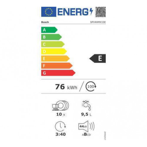 Bosch SPV4HKX10E Πλήρως Εντοιχιζόμενο Πλυντήριo πιάτων