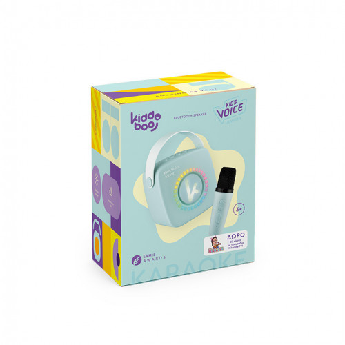 Kiddoboo KidsVoice JUNIOR mini Karaoke Speaker &amp; Mic Blue + NikoletaTV (KBT3NTBLU)