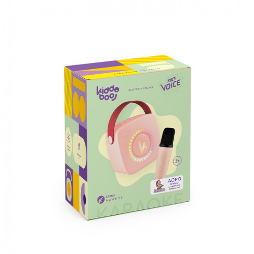 Kiddoboo KidsVoice JUNIOR mini Karaoke Speaker &amp; Mic Pink + NikoletaTV (KBT3NTPNK)