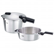 Fissler Set Quattro Vitaquick Premium 8lt & 4lt Χύτρες ταχύτητος Inox με 1 καπάκι
