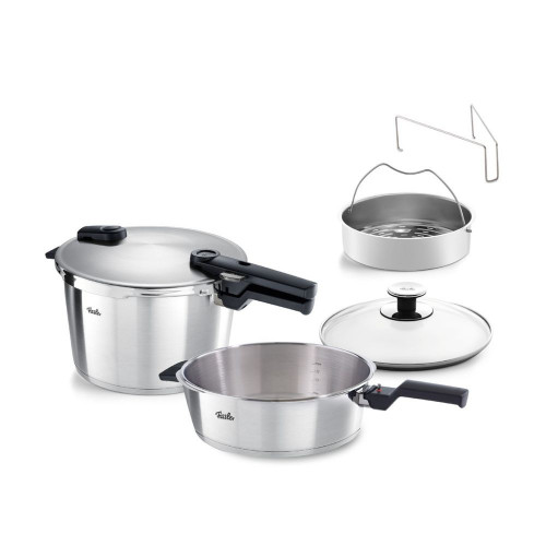 Fissler Set Quattro Vitaquick Premium 8lt & 4lt Χύτρες ταχύτητος Inox με 2 καπάκια Fissler Set Quattro Vitaquick Premium 8lt & 4lt Χύτρες ταχύτητος Inox με 2 καπάκια